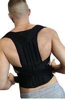 Back Support with 2 pcs Steel for Posture Corrector and Adjustable Double Pull Shoulder Back Support Belt S-XXL by Aofit (S, Black)