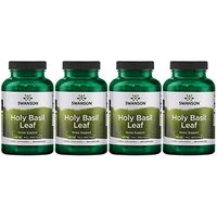 Swanson Holy Basil Leaf (Tulsi) Healthy Response to Stress Support Emotional Well-Being Supplement (Ocimum Sanctum) (800 mg per 2 Capsule Serving) 400 mg 120 Capsules (Caps) (4 Pack)