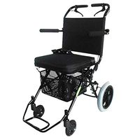 Walkers Wheelchair Portable Travel Wheelchair Folding Lightweight Elderly Disabled Walker Can Be On Board Wheelchair Ultra Light Portable Weight 8.8kg/ Bearing Weight 100kg Good for The Elderly