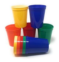 CSBD Stadium 16 oz. Plastic Cups, 10 Pack, Blank Reusable Drink Tumblers for Parties, Events, Marketing, Weddings, DIY Projects or BBQ Picnics, No BPA (Kids Cups)