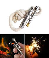 Windproof Rope Lighter Sailors Trench Vintage Lighter WWII Lighters Portable Survival Shepherds Lighter Outdoor Camping, No Need for Kerosene/Gas, Gifts Army Navy (Silver)