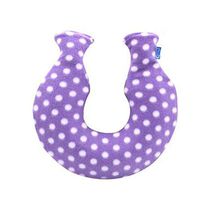 Simple Small U-Type 1.6 L Hot Water Bottle with Fabric Cover, Purple (Small Circle)