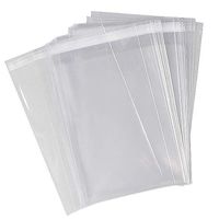 IGC Crystal Clear 4.5" x 5.5" Cello/Cellophane Bags - Resealable Lip N Tape - 100 Bags