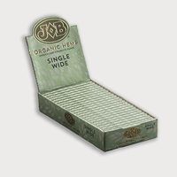 24 Pack Display Job Organic Hemp Single Wide Rolling Paper + 1 XL Beamer Doob Tube + Beamer Smoke Sticker