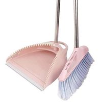 WEIFAN CAI - Broom Sets Dustpan and Brush Sets Cleaning The Kitchen Easy to Clean Wind Resistant Durable,(Pink, 88x32cm)