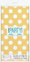 Polka Dot Plastic Tablecloth, 108" x 54", Yellow