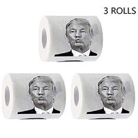OJYUDD 3 Rolls Donald Trump Toilet Paper 2 Ply Toilet Tissue 240 Full Funniest Political Gag Gift Highly Collectible Novelty Toilet Paper