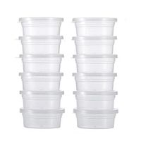 BB67 12-Piece transparent storage container with lid, plastic toy storage box, plastic grain container lid, dry goods spherical storage cup (Clear)