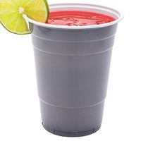 RW Base 16 oz Gray Plastic Party Cup - 3 3/4" x 3 3/4" x 4 3/4" - 500 count box - Restaurantware