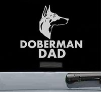 JS Artworks Doberman dad Vinyl Decal Sticker (Silver)