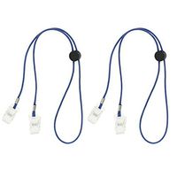 SM SunniMix 2 x Napkin Clip Landyard Adult Bib Apron Clamp Neck Strap Holder Meal Towel Protection -Blue/Purple/Black/Dark Brown/Dark Red - Blue