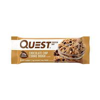 Quest Nutrition Protein Bar, Chocolate Chip Cookie Dough, 21g Protein, 4g Net Carbs, 200 Cals, 2.1oz Bar, 1 Count, High Protein, Low Carb, Gluten Free, Soy Free