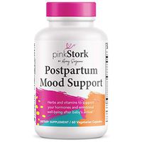 Pink Stork Postpartum Mood Support: Balance Hormones with Ashwagandha + Recovery with Prenatal Vitamins, Formulated for Breastfeeding, Women-Owned, 60 Capsules
