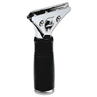 Unger PR00 Pro Stainless Steel Squeegee Handle, Rubber Grip, Black/Steel, Screw Clamp
