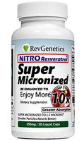 RevGenetics Super Micronized Resveratrol in 30 Liquid 250mg Capsules (Nitro 250)
