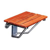 LIAN Foldable Shower Stools Chair Wall Mounted Wooden Shower Anti-Slip Seat Wood Change Shoes Stools for Elderly/Disabled （Max 160kg）