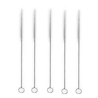 JSPOYOU 15Pcs Reusable Stainless Steel Drinking Straws Cleaning Brush Cleans Sippy Cup