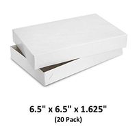 White Gloss Cardboard Apparel Decorative Gift Boxes with Lids for Clothing and Gifts 6.5x6.5x1-5/8 (20 Pack) | MagicWater Supply