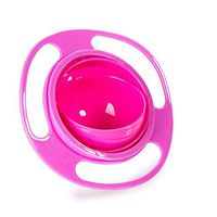 Creative tableware non-spill bowl toy plate universal 360 rotation avoid food spill food snack bowl (Color : Purple)