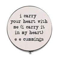 "I Carry Your Heart with me" Glass Dome - Long Distance Love Pill Box - Mother's Pill Box - Glass Candy Box