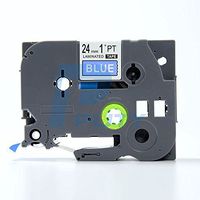 IDIK 1PK White on Blue Standard Laminated Label Tape Compatible for Brother P-Touch TZe-555 TZ555 TZe555(24mm x 8m)