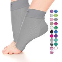 Go2 Plantar Fasciitis Socks|Best Ankle Compression Brace 22-25 mmHg|Arch Support Joint Heel Pain Relief|Foot Sleeves for Women and Men Reduce Swelling|Relieve Achilles Tendonitis(Solid Gray,Large)
