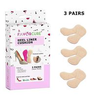 FavorCure Leather Heel Cushion Inserts Heel Pain Killer High Heel Support Cushion, Heel Grips, 5mm Thick, 3 Pairs, Shoes Too Big, Inserts for Loose Shoes, Heel Snugs to Stop Blisters & Cuts