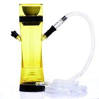 BuBu-Fu Single Shisha Hookah Set, Portable Easy to Clean Simple Disassembly Glass Hose Hookah Complete Set with Led Lights Hookah Combo Kit Set Arabian Hookahs Complete Set,Eyellow