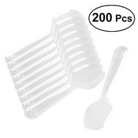 200pcs Mini Clear Plastic Spoons Disposable Flatware Spoons for Jelly Ice Cream Dessert Appetizer