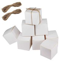 100 Pack 3”x3”x3” White Paper Gift Boxes with 2 Bundles of Twine for Gifts, Homemade Cupcakes, Crafts or Soap- Wedding Favor Boxes,Gift Boxes by ZMYBCPACK