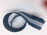 Celebrate IT- Ribbon - Lace on Denim - white 2.5 in x 3yd