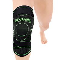 Bellagione Knee Brace Sleeve with Adjustable Strap Compression Fit Support Knee Protector for Running,Sports,Joint Patella Pain Relief,Arthritis and Injury Recovery- Single (S)