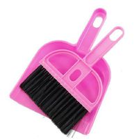 Water & Wood Office Home Car Cleaning Mini Whisk Broom Dustpan Set Pink Black