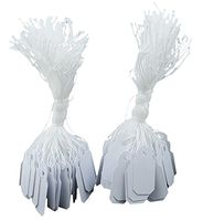 200 Pcs of White Paper String Tags, Price Tags, Elegant Jewelry String Tags Perfect for Gifts or Business (7/8" x 3/8" (10mm x 22mm), White)