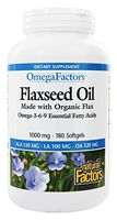 Flaxseed Oil Made with Organic Flax Cold Pressed High in Lignans 1,000 MG (180 Softgels)