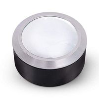 5X Cylinder with 3 LED Lights Round Reading Desktop Magnifying Glass Magnifier Silver Edge for Read,Jewellery, Diamonds, Gems, Coins
