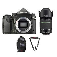 Pentax KP DSLR Camera (Black) with a PENTAX DA 18-55mm f/3.5-5.6 AL WR Lens + Pentax 85231 Sling Bag 2 and Padded DSLR Strap