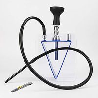 Kumiy Height 25 cm Acrylic Triangle Pot Hookah Suit Arab Hookah Finished Pot, 1 Hose Hookah Suit, Water Smoked Bowl, Hookah Smoking Set 1 Professional Rest Hose (D)