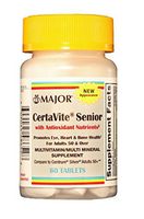 MAJOR CERTA-VITE SENIOR TABS ASCORBIC ACID-60 MG Gray 60 TABLETS UPC 309045486528