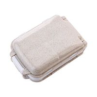 super1798 Portable 8 Compartments Travel Pill Medicine Storage Organizer Box Holder Case - Beige