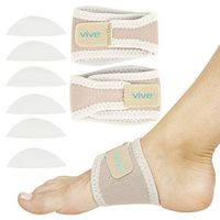 Vive Arch Support Brace (Pair) - Plantar Fasciitis Gel Strap for Men, Woman - Orthotic Compression Support Wrap Aids Foot Pain, High Arches, Flat Feet, Heel Fatigue - Insert for Under Socks and Shoes