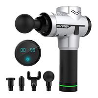 Massage Gun,PANFREY Professional Deep Tissue Muscle Massager,Cordless Handheld Percussion Massage Gun with LED Touchscreen for Trigger Points and Muscle Recovery (Silver)