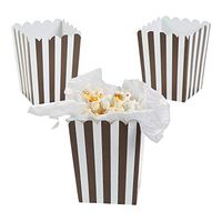 MINI CHOCOLATE STRIPED POPCORN BOXES - Party Supplies - 24 Pieces