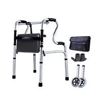 Rolling Walkers Walker Elderly Four-Foot Walker Disabled Walking Crutches Auxiliary Walker (Color : Black, Size : 524974cm)