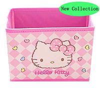 Kerr's Choice Collapsible Fabric Cube Storage Bin Hello Kitty Foldable Baskets | Hello Kitty Office Desk Room Decoration Hello Kitty Gifts Accessories
