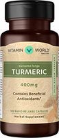 Vitamin World Turmeric Capsules 400mg. 100 Capsules, Natural Antioxidant, Curcuminoids, Anti-inflammatory, Joint Support, Rapid-Release, Gluten-Free