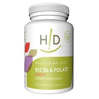 Hallelujah Diet B12, B6 & Folate Dietary Supplements – Cherry Flavored Sublingual Vitamins (60 Tablets)
