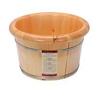 Foot Tub,Foot Basin Wooden Bucket,Solid Wooden Foot-Soaking Barrel,Foot Spa Wooden Tub,Foot Bath Tub，Footbath Tub with Lid and Massager. (Color : A)