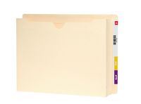 Smead 100% Recycled End Tab File Jacket, Reinforced Straight-Cut Tab, 2" Expansion, Letter Size, Manila, 25 per Box (76510)
