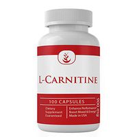 L-Carnitine Powder, 100 Capsules, 900mg Serving, Premium Quality with No Fillers or Additives, Non-GMO & Stimulant-Free, Made in The USA, 100% Pure and Natural, Satisfaction Guarantee